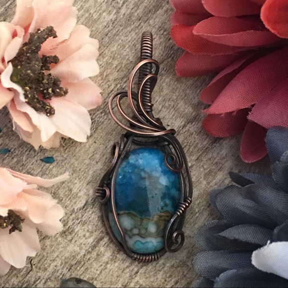 Crazy Lace AgateCopper Dangles